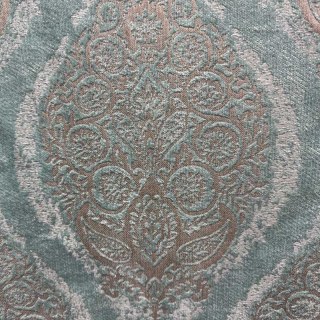 Legacy Luxe Chenille Damas Brun clair & Bleu canard Rideau 4
