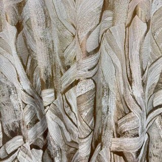 Dreamscape Luxury Jacquard Abstrait Crème et Or Rideaux 5