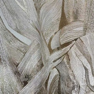 Dreamscape Luxury Jacquard Abstrait Crème et Or Rideaux