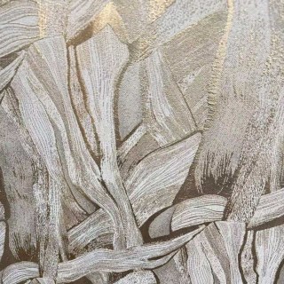 Dreamscape Luxury Jacquard Abstrait Crème et Or Rideaux 6