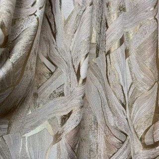 Dreamscape Luxury Jacquard Abstrait Crème et Or Rideaux 2