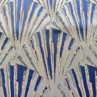 Brise Dorée Bleue et Or, Rideaux Géométriques Art Déco 4