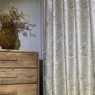 Dorés Baroque Luxe Jacquard Crème Or Rideaux Damassés 2