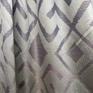 Luxe Labyrinth Argent et Bleu Rideaux Géométriques 4