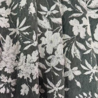 Midsummer Night Vert Olive Foncé Rideaux Floraux en Chenille 3