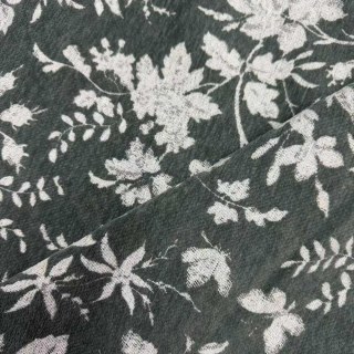 Midsummer Night Vert Olive Foncé Rideaux Floraux en Chenille 4