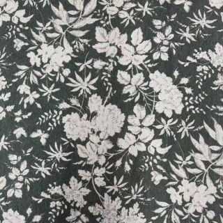 Midsummer Night Vert Olive Foncé Rideaux Floraux en Chenille 6