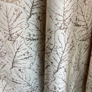 Nature's Imprint Rideaux Jacquard de Luxe Champagne Or Feuillage 2