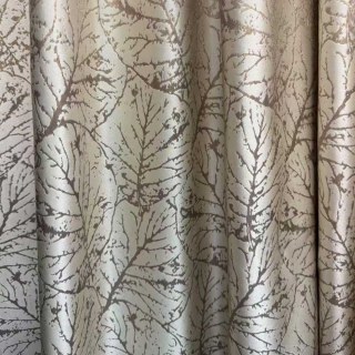 Nature's Imprint Rideaux Jacquard de Luxe Champagne Or Feuillage 1