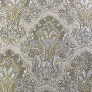 Régale Élégance Jacquard Crème et Vert Olive Rideau Damassé 2