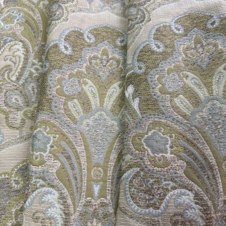 Régale Élégance Jacquard Crème et Vert Olive Rideau Damassé 6