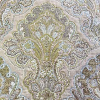 Régale Élégance Jacquard Crème et Vert Olive Rideau Damassé 4