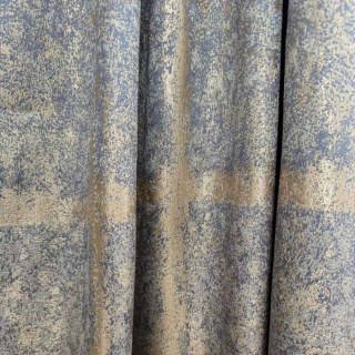Rideaux à carreaux géométriques bleu brumeux effet vieilli 3