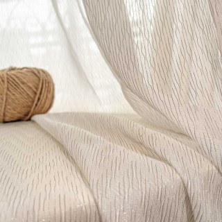Whisper Wave Shimmering Cream Mesh Net Voile Rideaux