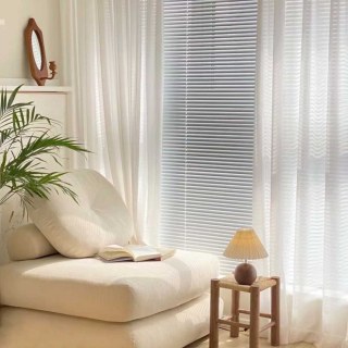 Whisper Wave Shimmering White Mesh Net Voile Rideaux
