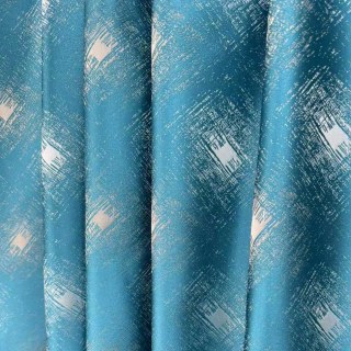 Crosshatch Charm Diamond Grid Teal Rideaux