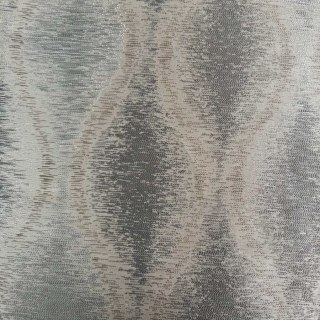 Ikat Ripples Gris et Crème Rideaux Géométriques Ogee avec Détails Argentés