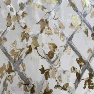 Lattice Bloom Jacquard Crème Or Rideaux Floraux 4
