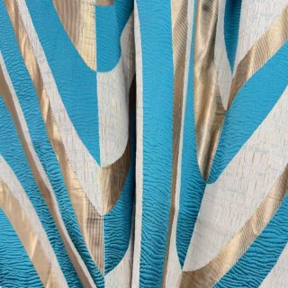Onde d'Océan Élégance Turquoise et Or Rideaux Géométriques Art Déco 2