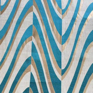 Onde d'Océan Élégance Turquoise et Or Rideaux Géométriques Art Déco 5