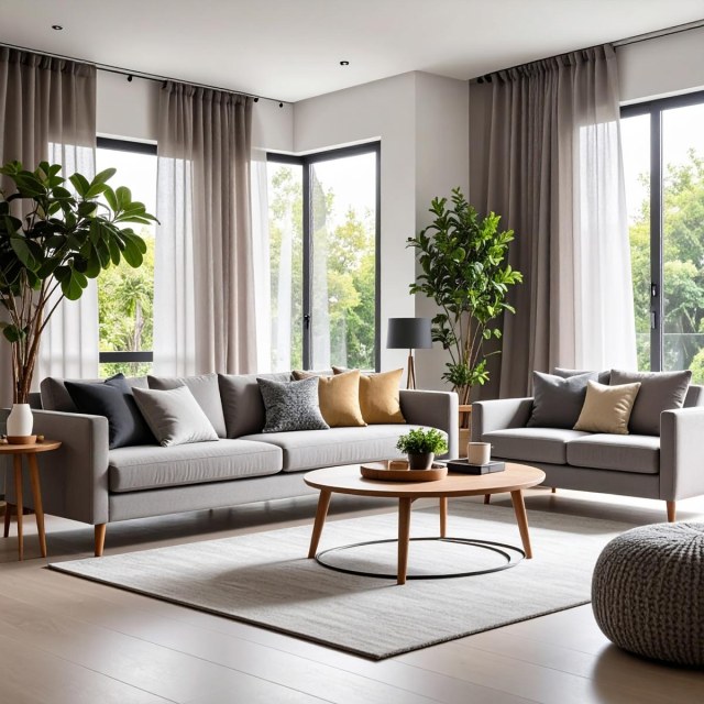 Smarties Gris clair Rideau voilage doux et transparent 1