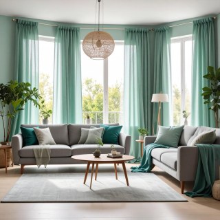 Smarties Vert Menthe Doux Vert d'Oeuf Rideau Voile Transparent