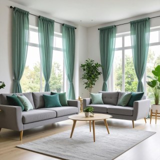 Smarties Vert Menthe Doux Vert d'Oeuf Rideau Voile Transparent 3