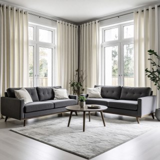 Double Plush Off White Chenille Blackout Rideau occultant en chenille blanc cassé et double épaisseur 3