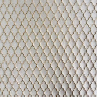 Tenture Jacquard 3D Treillis Chic Crème Arabesque avec Détails Dorés