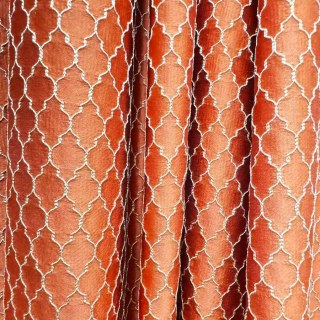 Fancy Trellis 3D Jacquard Orange Arabesque Curtains with Gold Details
Rideaux arabesques orange 3D Jacquard Fancy Trellis avec détails dorés 3