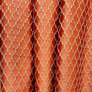 Fancy Trellis 3D Jacquard Orange Arabesque Curtains with Gold Details
Rideaux arabesques orange 3D Jacquard Fancy Trellis avec détails dorés