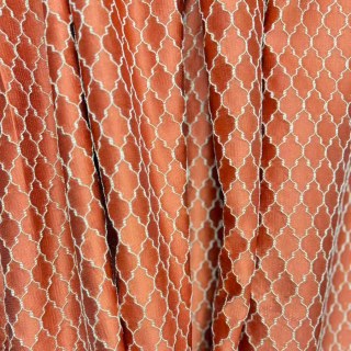 Fancy Trellis 3D Jacquard Orange Arabesque Curtains with Gold Details
Rideaux arabesques orange 3D Jacquard Fancy Trellis avec détails dorés 4