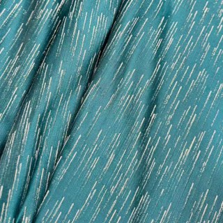 Rideau vert turquoise Gilded Stream avec rayures métalliques 2