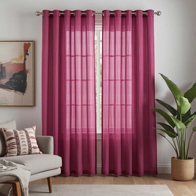 Notting Hill Rose Rose Voile Rideau 1