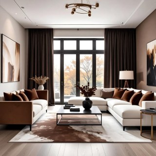 Rideau de velours brun foncé lustré