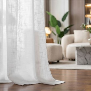 Une Touche de Soleil Voilage Blanc Semi-Transparent Rideau en Maille Lourde 2