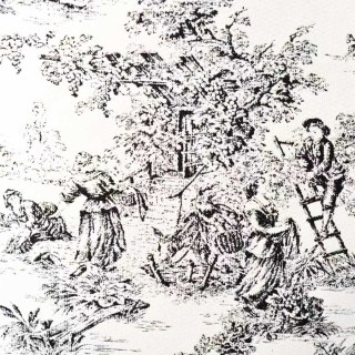 Amour Pastorale Noir Toile de Jour Chenille Rideaux