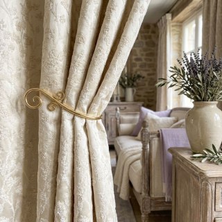 Fleurs de cerisier Crème Rideau occultant en chenille