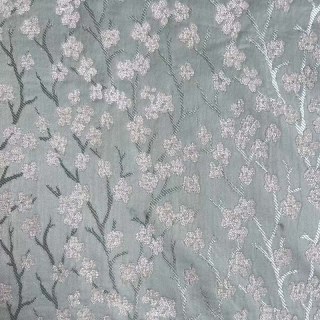 Fleurs de cerisier pastel rose & vert menthe rideau occultant en chenille 7