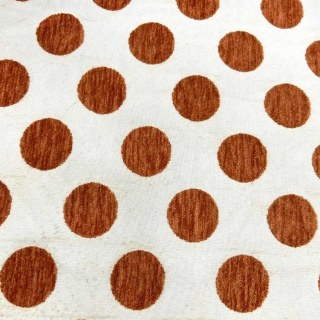 Dottie Delight Mid Century Modern Terracotta Orange Polka Dot Chenille Rideau 4