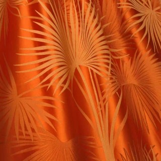 Fan Palm Silhouette Orange Satin Tropical Feuilles Rideau
