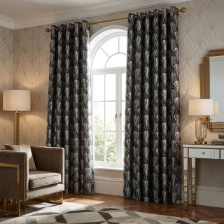 Brise Dorée Rideaux Géométriques Art Déco Noir et Argent 3