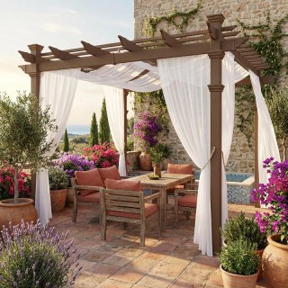 Laguna Outdoor Waterproof Rideau blanc Voile