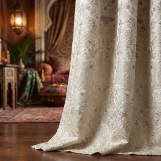 Palais Arabesque Jacquard Crème Champagne Damask Rideaux 2