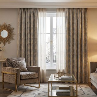 Prism Axis Art Déco Gris et Argent Rideaux Géométriques 2