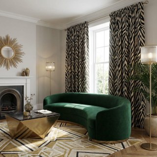 Savannah Jacquard Zebra Noir et Blanc Rideau à Motif