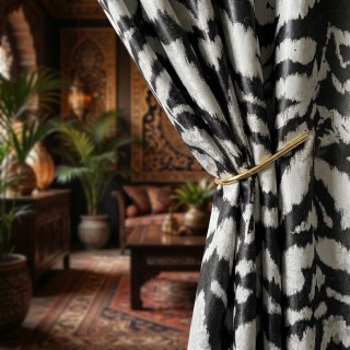 Rayures de Tigre Noir et Blanc Rideau Imprimé Animal 2