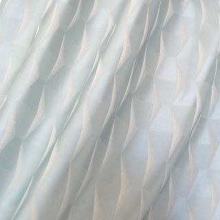 Rideaux géométriques bleu canard texturé hexagonal à capuchon blanc 4