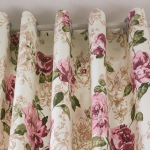 DEL Centifolia Floral Pink and Cream Curtain 2
