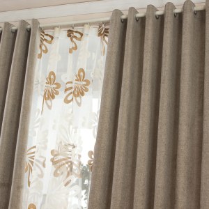 Elegant Plain Chenille Light Brown Curtain 3